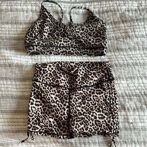 Zyia Leopard Brilliant Mesh Bra and Shorts